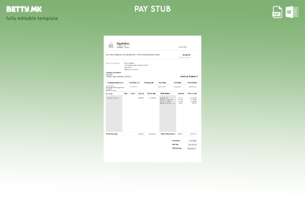 модерен стил Шаблон за плаќање на Apple Inc